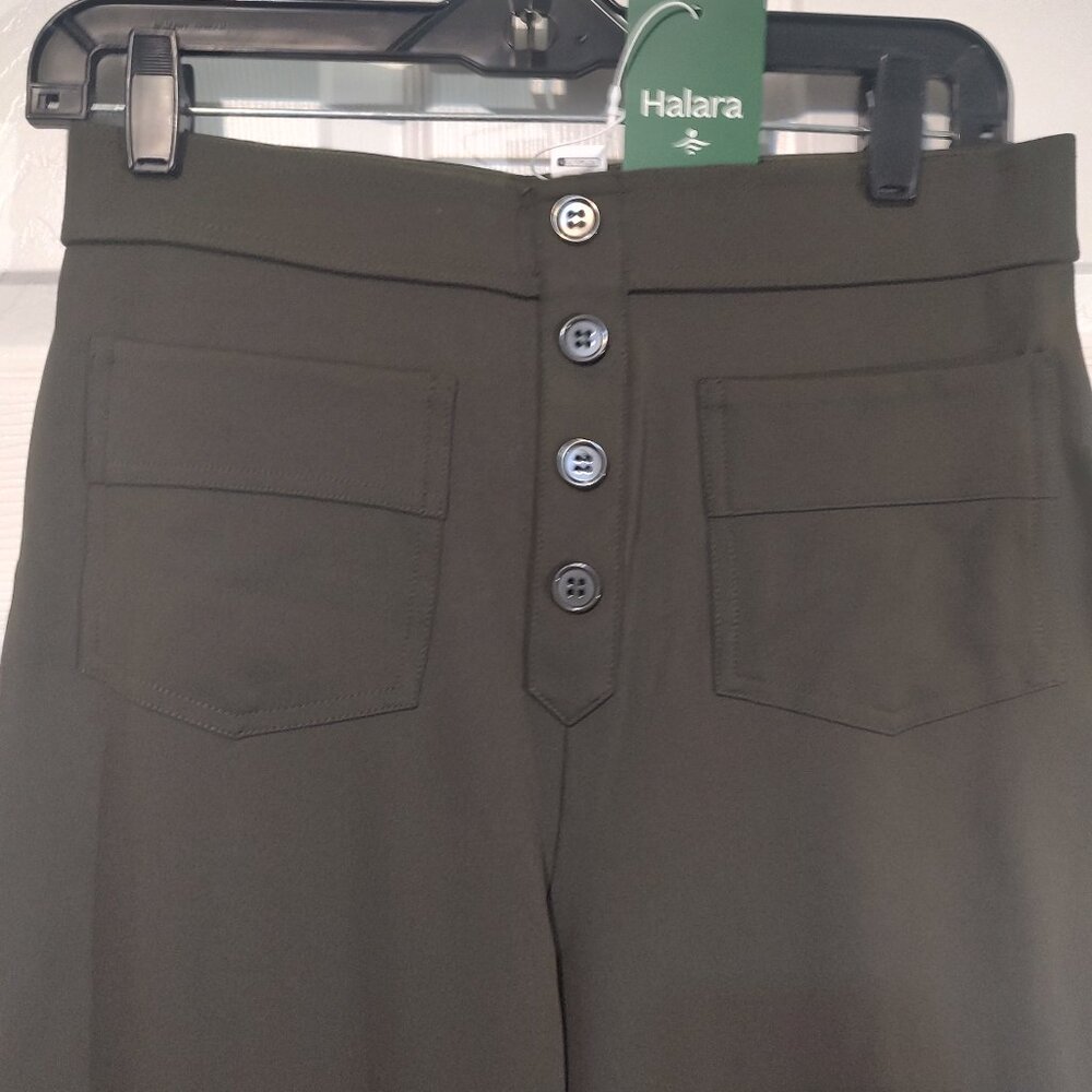 Halara High Waisted Button Multiple Pockets Straight Leg Casual Pants Sz M Tall